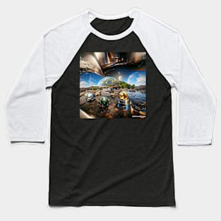 CHROMED EARTH ORIGINAL DIGITAL AI GENERATED ART Baseball T-Shirt